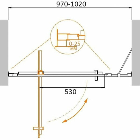 Душевая дверь (100х195) CEZARES MOLVENO MOLVENO-BA-11-80+20-C-Cr-IV
